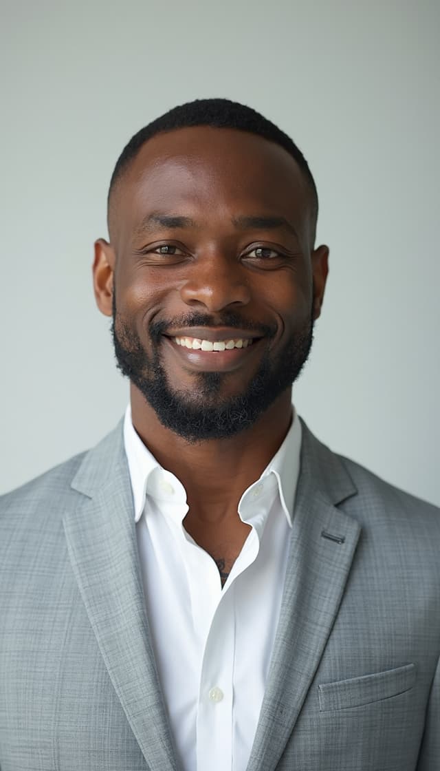 Female business casual look with a white blouse in a garden backyard