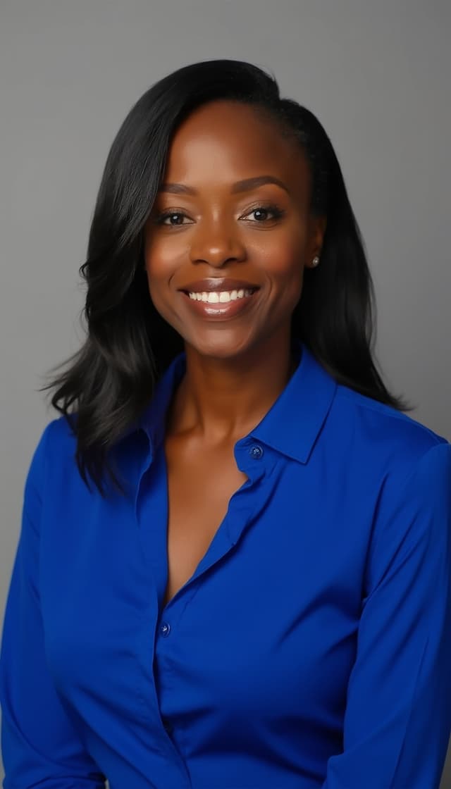 Real estate professional in a quarter-zip sweater showcasing a luxury home interior